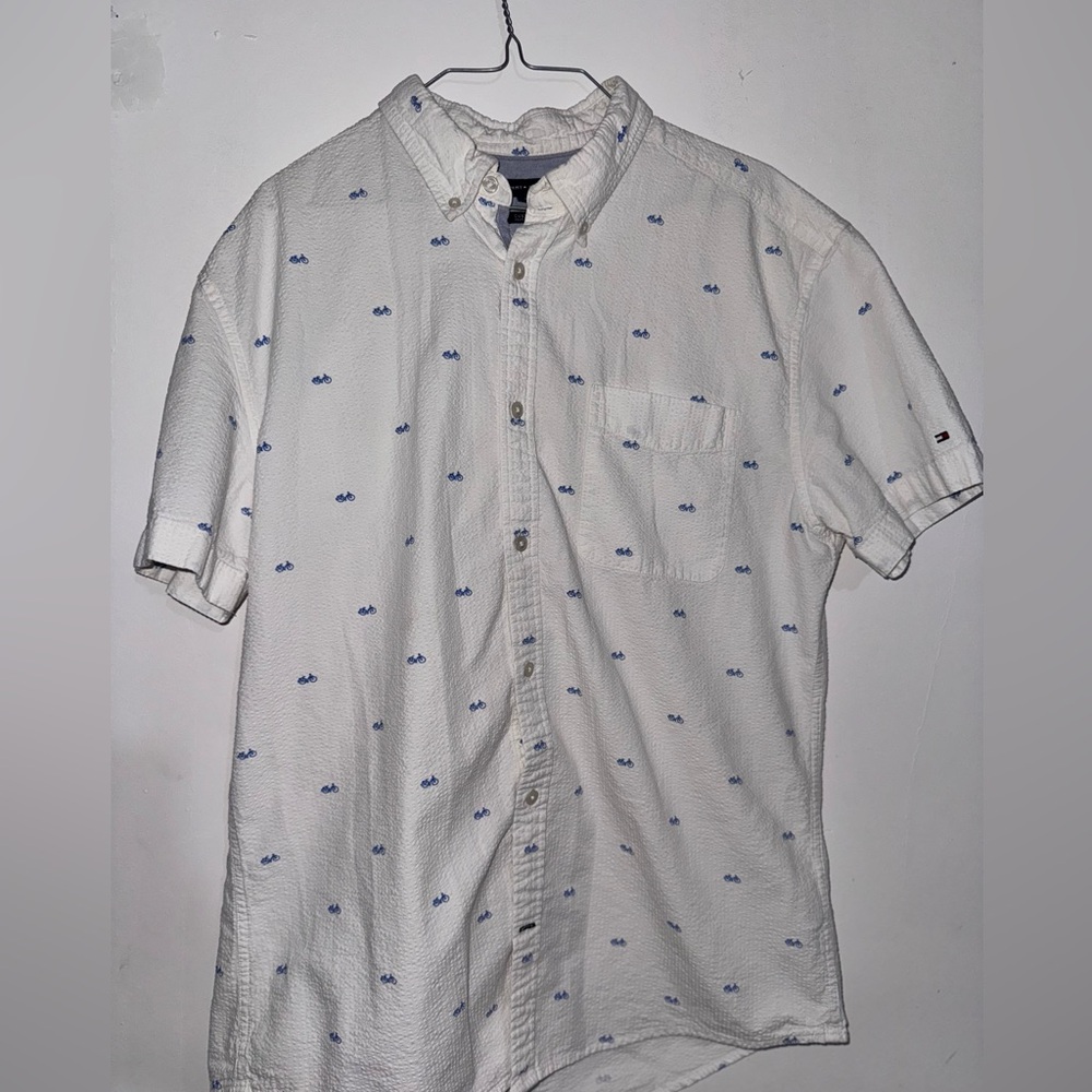 Tommy Hilfiger White Shirt with Blue Accents